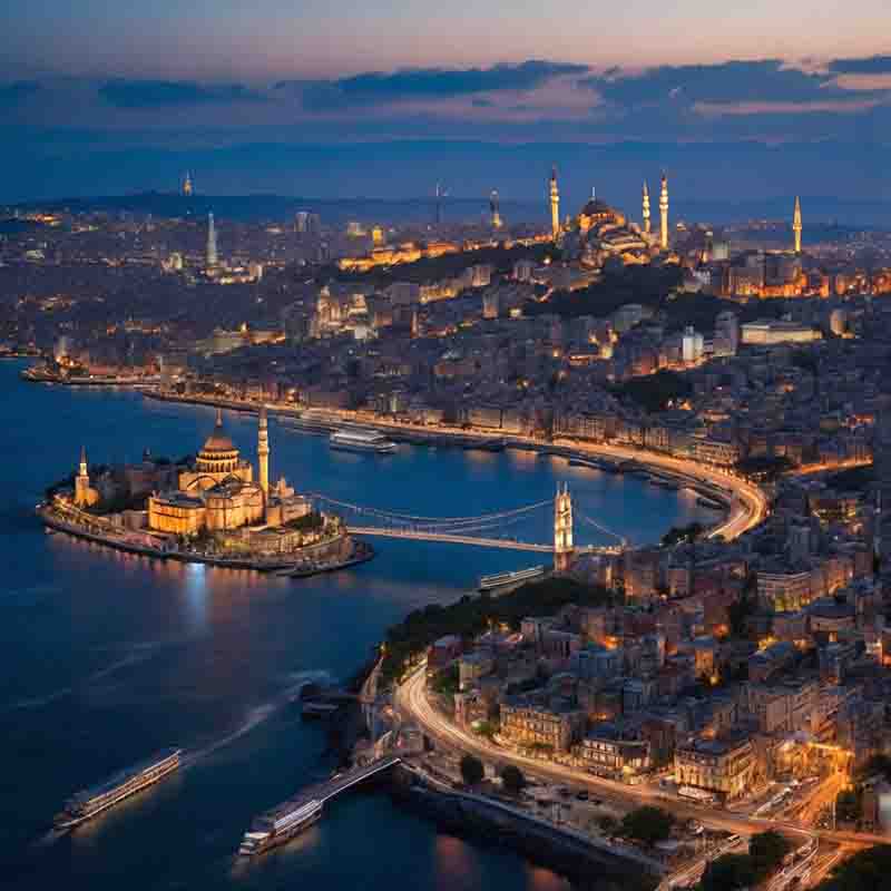 Ein faszinierender Blick auf Istanbul, die Türkei, der das pulsierende Wesen und das reiche Kulturerbe der Stadt zeigt.